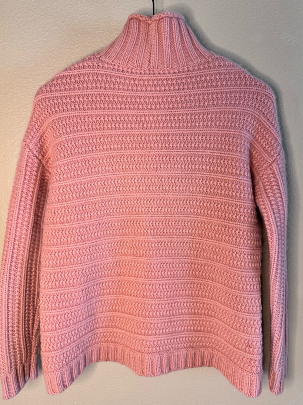 Garnet Hill Chunky Textured Cashmere Turtleneck Sweater Women’s size small - Picture 3 of 11
